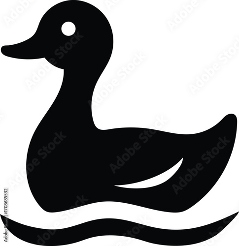 Duck Silhouette Vector Illustration of Native Water Bird Icon for Outdoor and Wildlife Nature Design