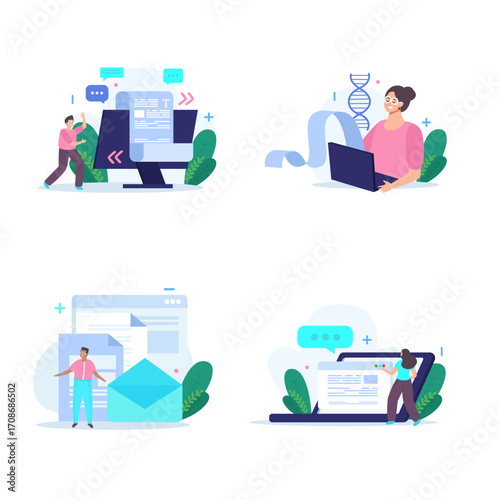 Digital communication and information technology concept illustration