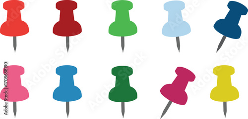 Colorful push pins vector illustration design art editable vector