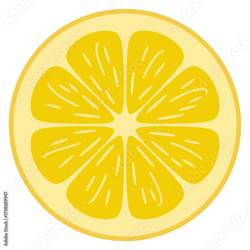 Vibrant Lemon Slice Illustration A Refreshing and Zesty Image for Summer Themes and Healthy Lifestyle Content