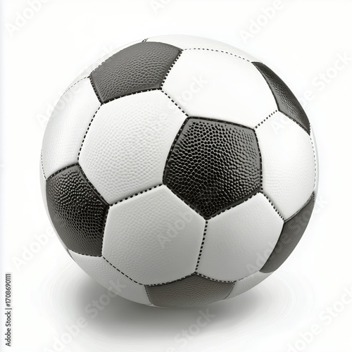 Soccer Ball Resting on a White Surface Ready for a Game in the Afternoon Light