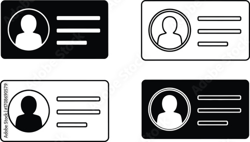 Id card vector identification badge icon templates editable vector