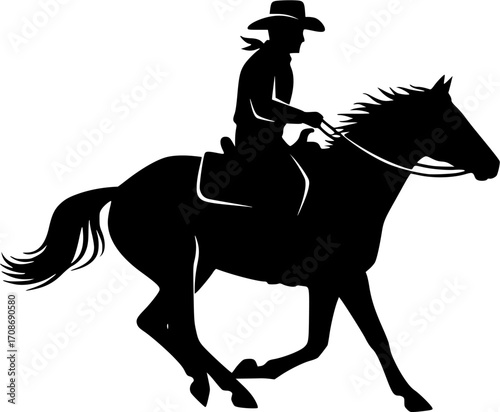 Cowboy silhouette, Сowboy svg, Cowboy clipart, Horse cowboy silhouette, Cowboy vector illustration