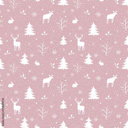 Canvas Print Winter Seamless Pattern