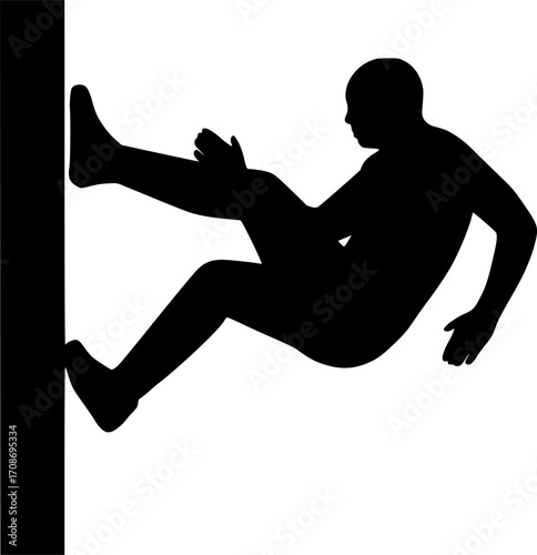 ChatGPT сказал:

Black and white vector silhouette of a traceur performing a wall kick — dynamic parkour action perfect for urban sports and motion-themed designs.