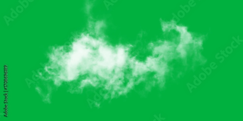 Obraz na płótnie A single wispy cloud drifts serenely against a vibrant green backdrop symbolizin