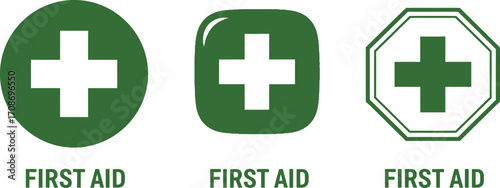 First aid kit medical emergency help healthcare assistance editable vector