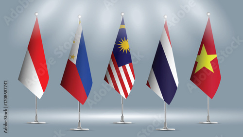Canvas Print Illustration Vector Featuring Thailand, Indonesia, Malaysia, Philippines and Vie