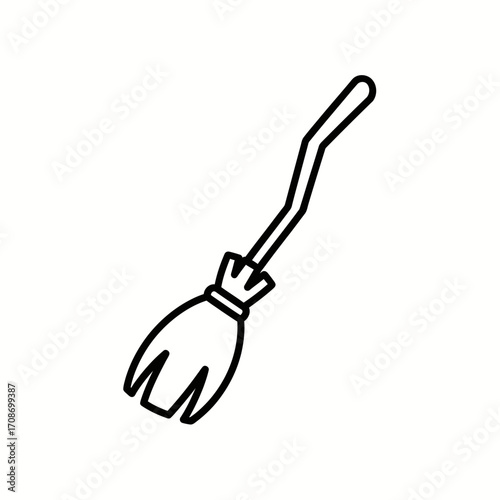 Simple Outline of a Broomstick for Halloween or Cleaning Purposes