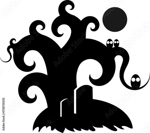 Halloween tree silhouette