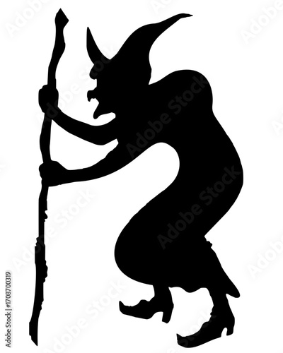 silhouette of a witch
