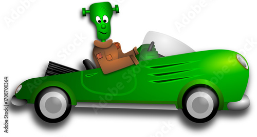 green toy car