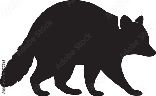 Raccoon Silhouette Vector Illustration of Backyard Wildlife Animal Icon for Nature Design