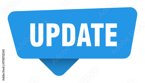 update sticker. update blue sign isolated on transpatent background