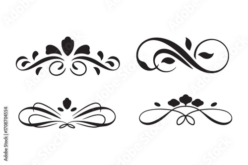 Elegant swirling decorative flourish ornaments collection