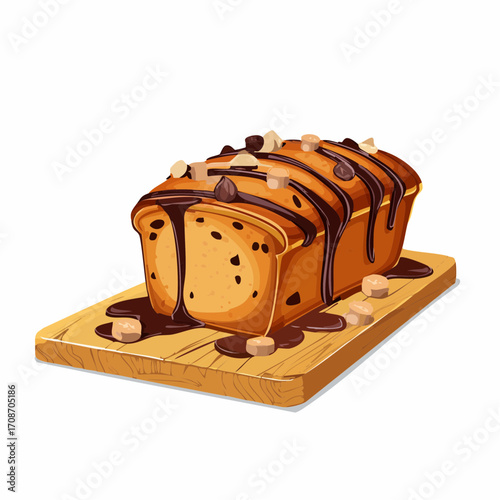 Schokoladenkuchen mit Bananen