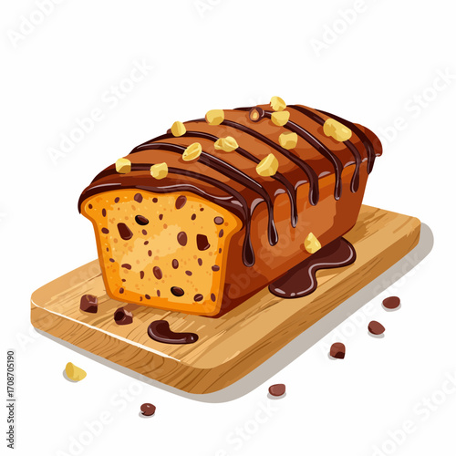 Schokoladenkuchen mit Bananen