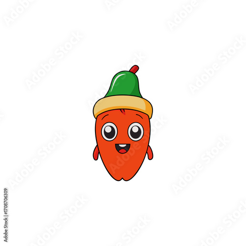cartoon scotch bonnet pepper on christmas hat art 