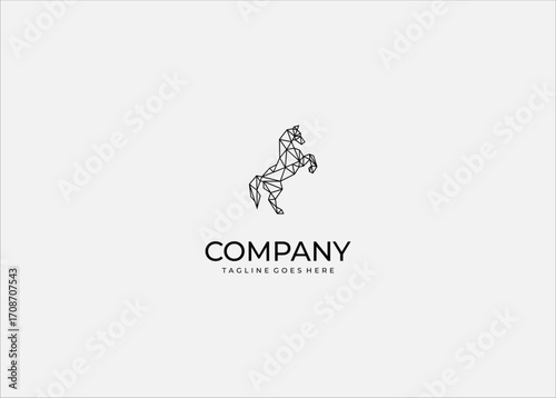 Geometric Polygon Horse Vector Logo – Abstract Standing Stallion Design for Modern Branding, Sports Mascot, and Creative Identity.