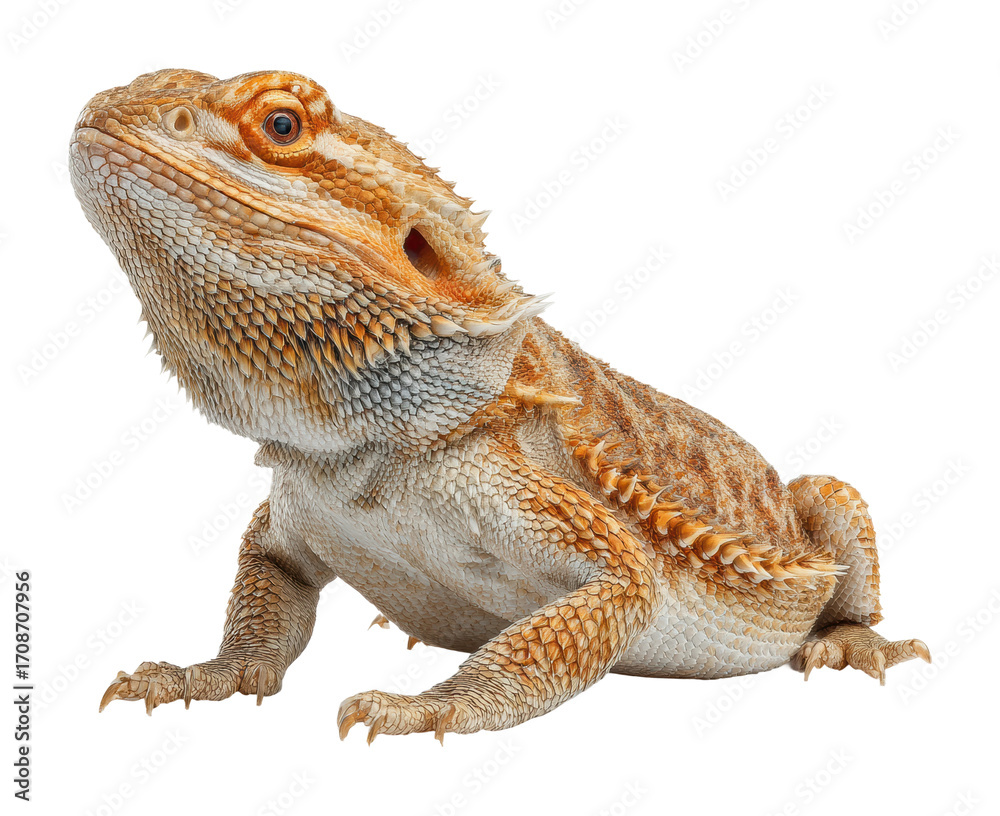 Obraz premium Bearded dragon reptile animal portrait isolated on transparent background