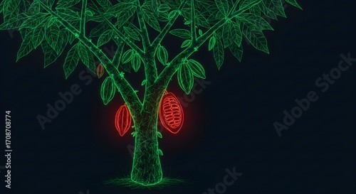 Luminous Cacao Tree: A Digital Rendering of Chocolate's Origin
