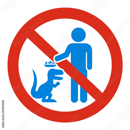 Dinosaur feeding ban infographic icon