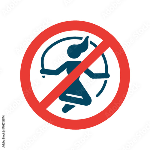 Jump Rope Activity Prohibition Symbol 