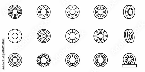 Dynamic collection of industrial bearings and gears, essential components for machinery and engineering projects, offering precision and reliability in design.
