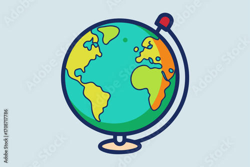 The green earth globe with leaves symbolizes a global concept of sustainability and travel