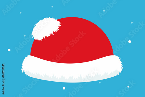 A cartoon vector illustration of a Santa Claus hat for your Christmas holiday design