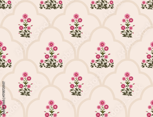 Vector Hand drawn colourful geometric flowers Motifs African boho paisley, seamless patterns with floral for fabric Ethnic Indian Pattern, textiles, clothing, wrapping paper, backdrop, banner.
