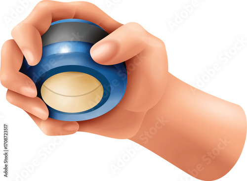 Hands Playing String Game: Cat’s Cradle with Blue String, Fun Childhood Activity Vector Illustration