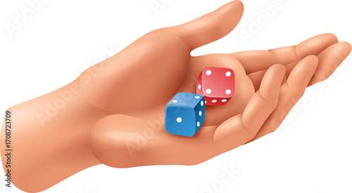 Hands Playing String Game: Cat’s Cradle with Blue String, Fun Childhood Activity Vector Illustration
