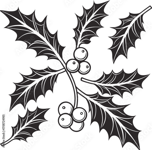 A vector illustration of black floral silhouettes and decorative tree branch art