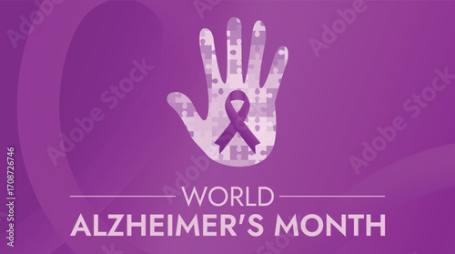 World Alzheimer's Month design concept.  An international campaign from Alzheimer's Disease International that takes place every September.