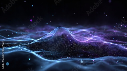 Data s ethereal dreamscape unfolds in a dance of light a digital aurora on a dark plane with glowing