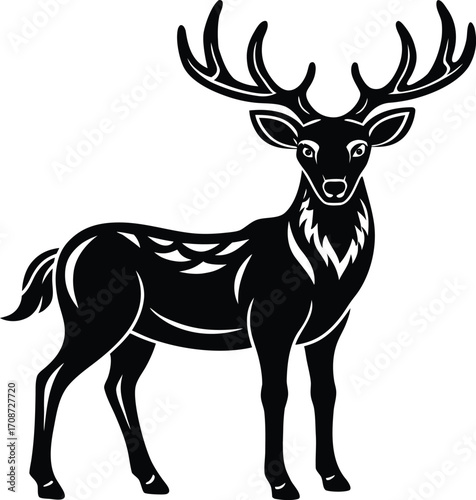 deer with antlers vector icon