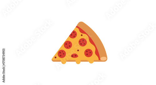 A simple and cute vector illustration of a pink ice cream scoop on a classic waffle cone