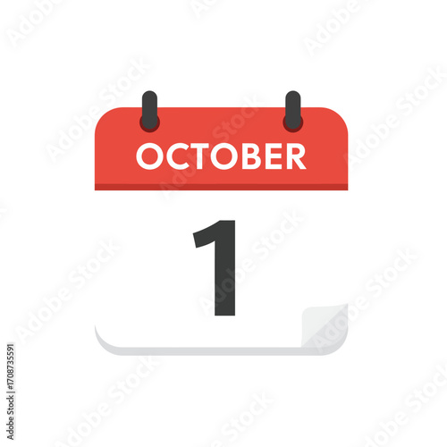 October 1st Calendar Page Showing the First Day of October