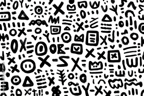 Abstract black and white graphic pattern