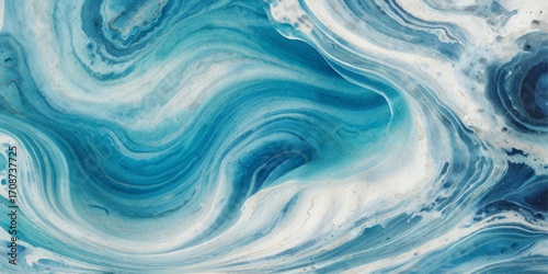 Vector abstract soft blue and silver print sea water and ocean marble texture background.