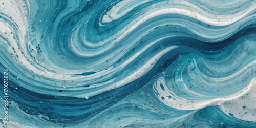 
Vector watercolor ocean wave line blue and white background. Ocean sea art with natural template. Seamless soft blue ocean pattern wave water background.

