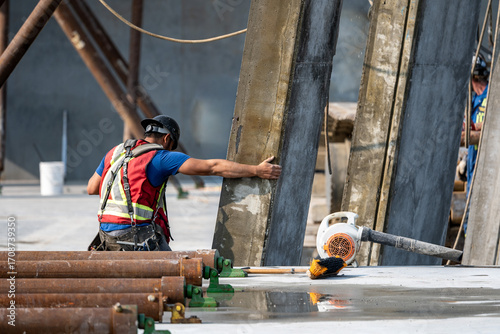 Tilt-Up Process on a Construction Site