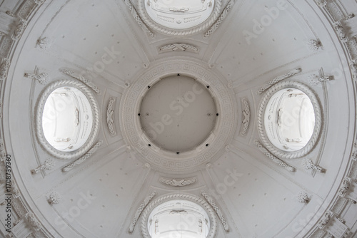 Architectural detail of interior wall and ceiling decorations