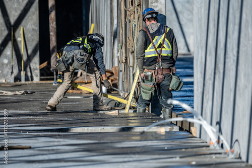 Tilt-Up Process on a Construction Site