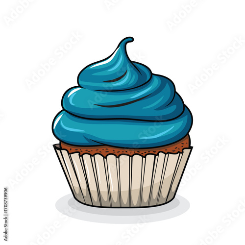 blue cup cake