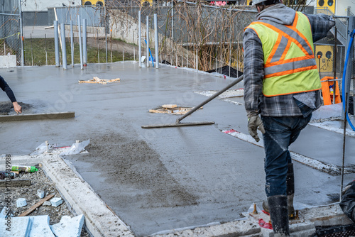 Concrete Pour Process on a Construction Site