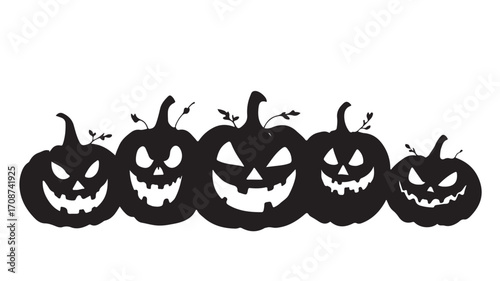 Halloween pumpkins silhouette vector graphic design for spooky season decoration and celebration theme