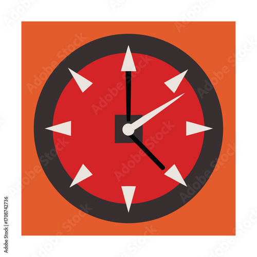 Red clock face