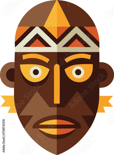 Authentic african tribal mask illustration detailed vector graphic for cultural designs
